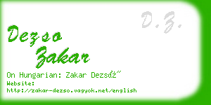 dezso zakar business card